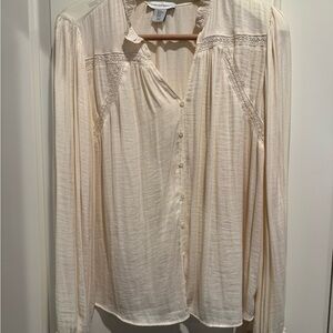 Cupcakes & Cashmere Cream Button-Up Blouse
